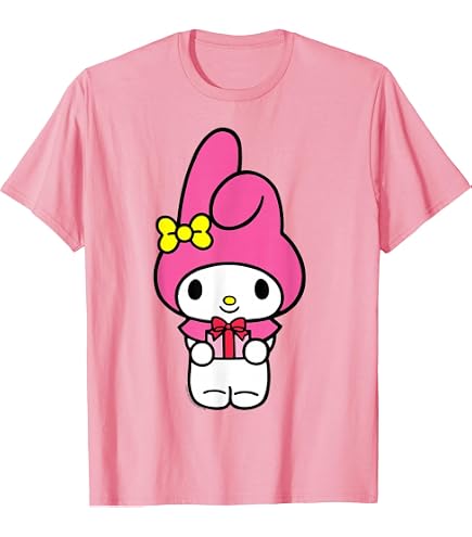 Amazon.com: My Melody Backside Logo Tee Shirt T-Shirt : Clothing